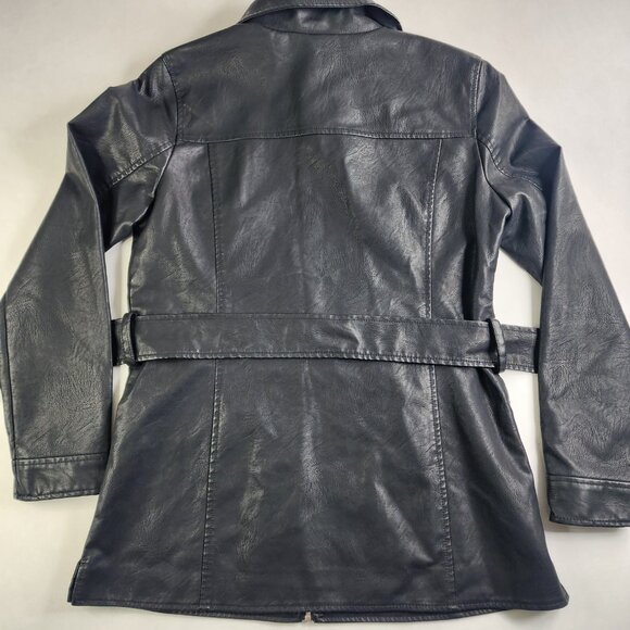 Baccini Faux Leather Jacket Woman's Black Size Medium Full Zip Pockets NWT - Picture 6 of 12